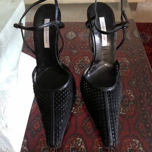 DIEGO DOLCINI BLACK ANKLE STRAP BACK HIGH HEELS